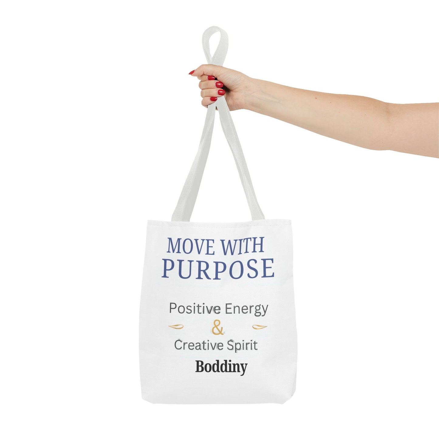 Move With Purpose Tote Bag — Positive Energy & Creative Spirit Inspirational Tote