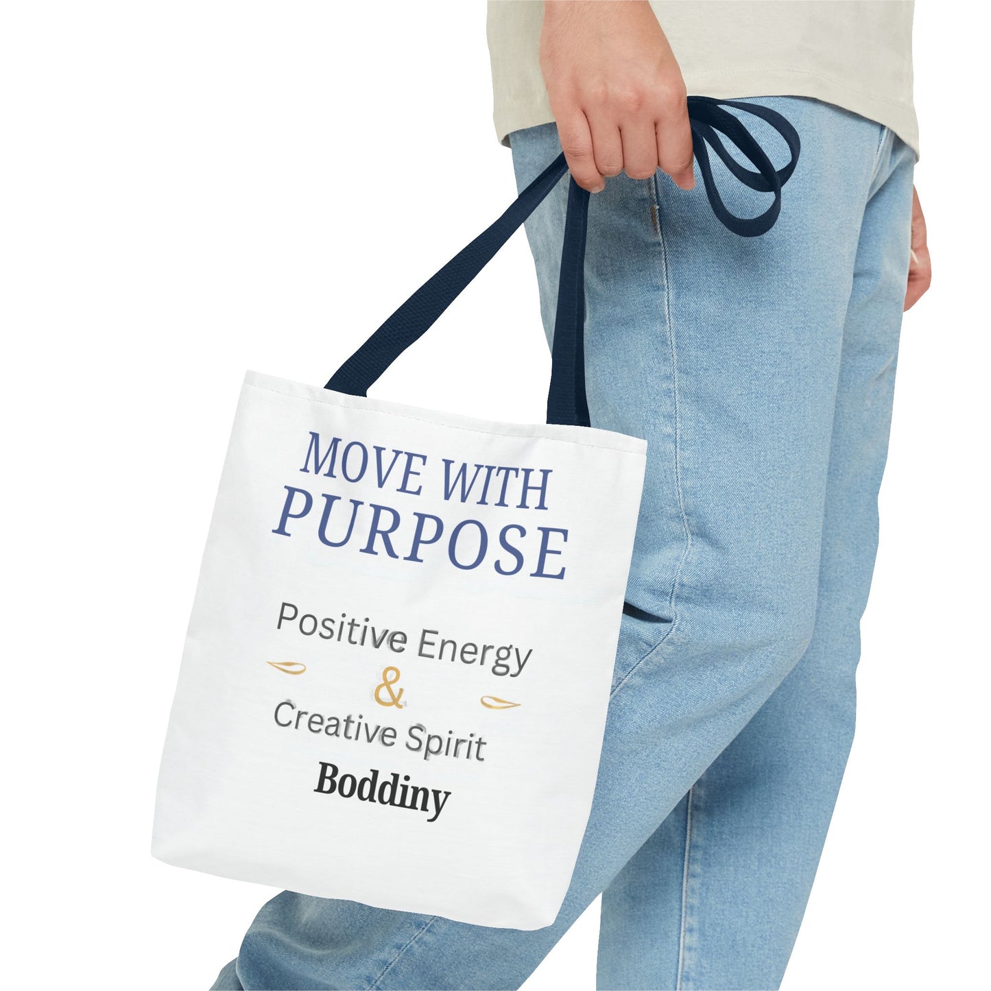 Move With Purpose Tote Bag — Positive Energy & Creative Spirit Inspirational Tote