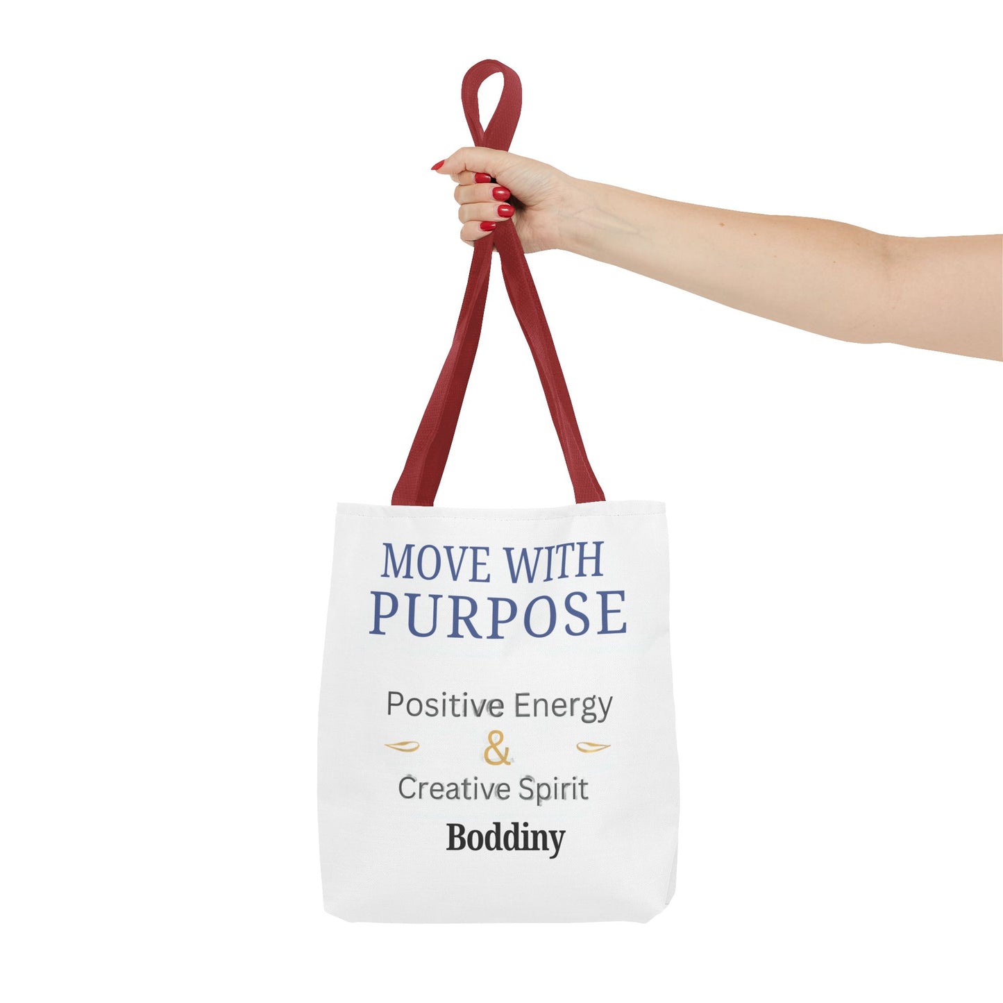 Move With Purpose Tote Bag — Positive Energy & Creative Spirit Inspirational Tote