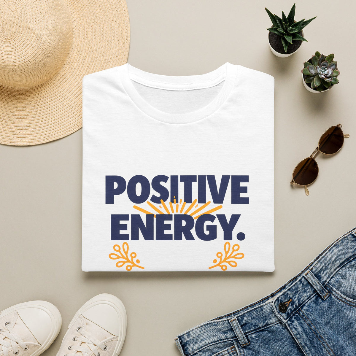 Boddiny Positive Energy T-Shirt – White & Sport Grey