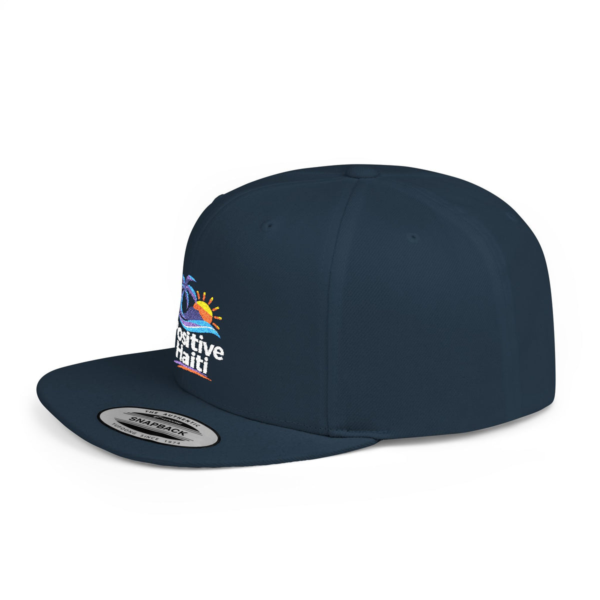 Snapback Hat — "Positive Haiti" Palm Tree & Sun Embroidered Cap