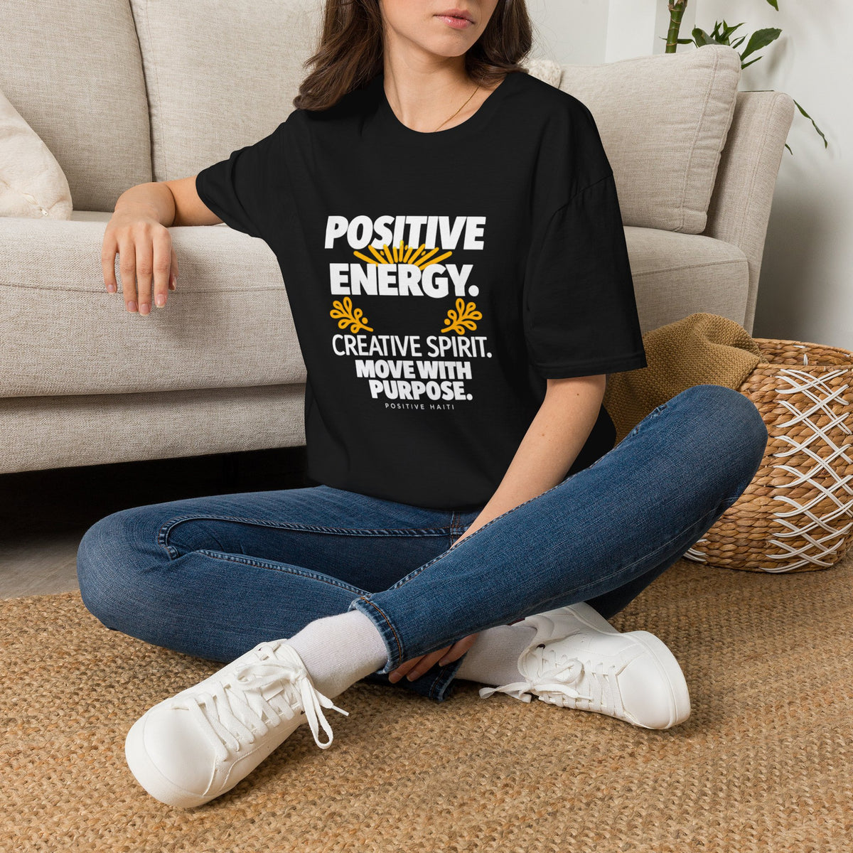 Boddiny Positive Energy T-Shirt – Black & Navy