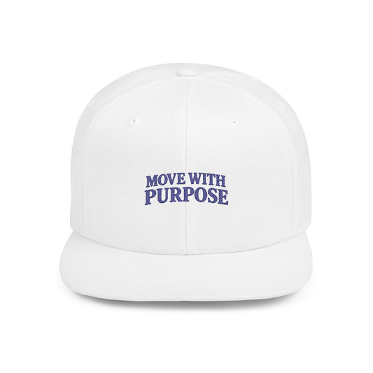 Boddiny Move With Purpose Flat Bill Snapback – White