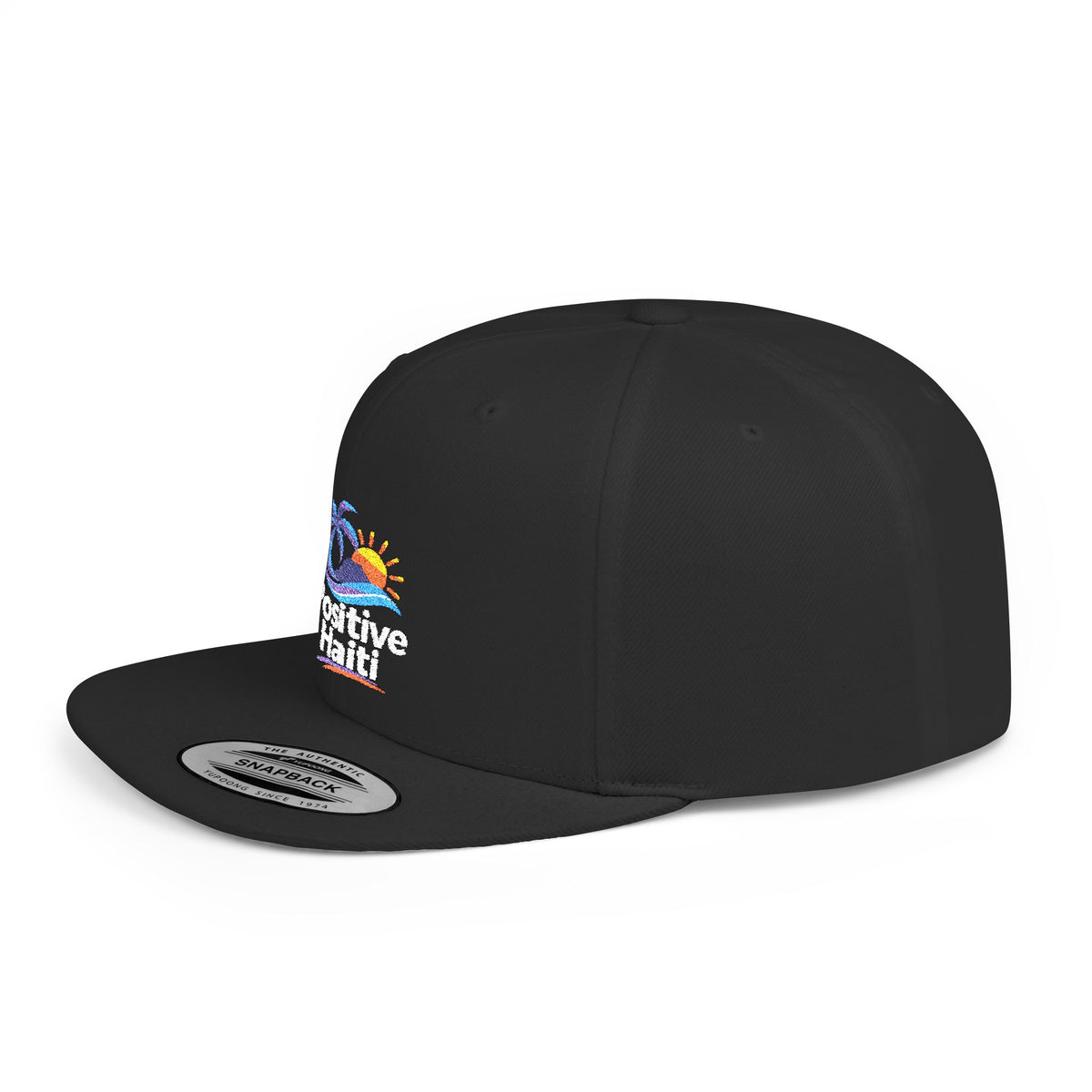 Snapback Hat — "Positive Haiti" Palm Tree & Sun Embroidered Cap