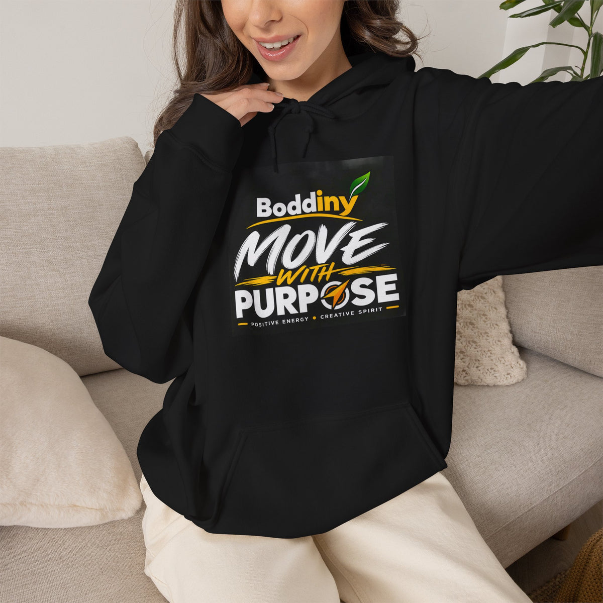 Boddiny Move With Purpose Hoodie | Unisex Heavy Blend Sweatshirt