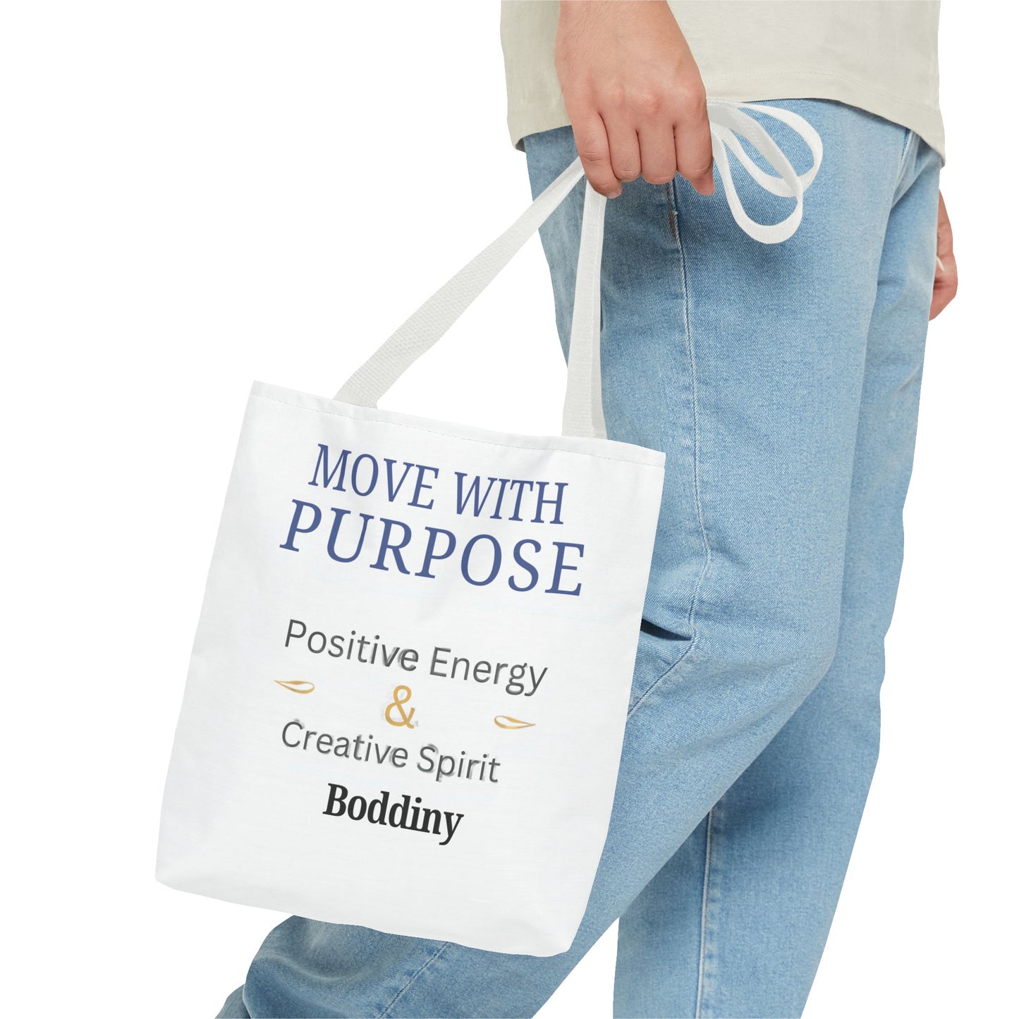Move With Purpose Tote Bag — Positive Energy & Creative Spirit Inspirational Tote