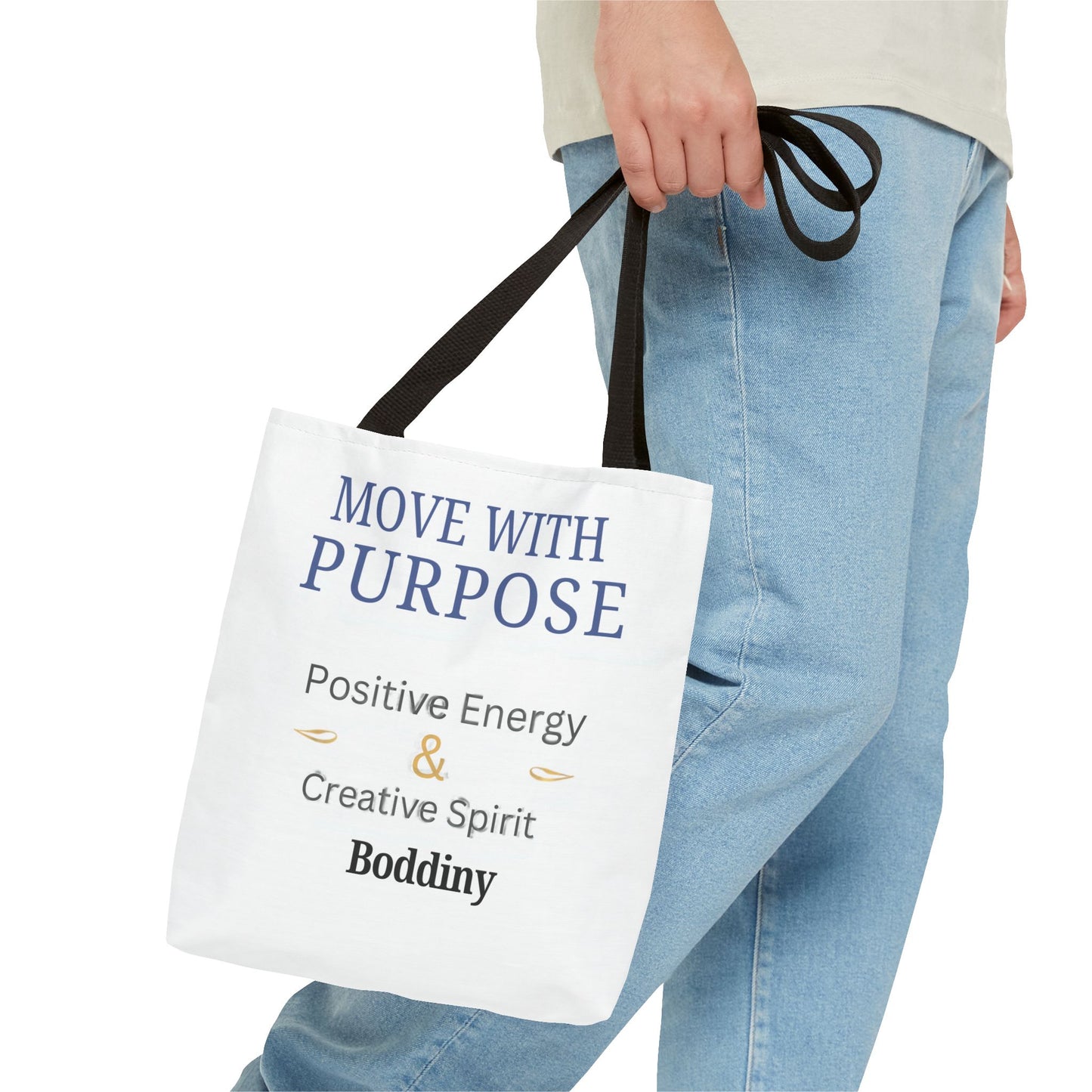 Move With Purpose Tote Bag — Positive Energy & Creative Spirit Inspirational Tote
