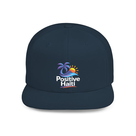 Snapback Hat — "Positive Haiti" Palm Tree & Sun Embroidered Cap