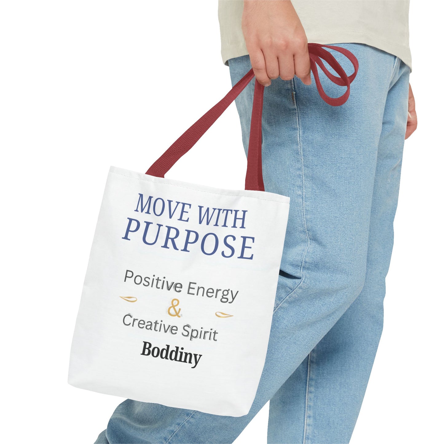 Move With Purpose Tote Bag — Positive Energy & Creative Spirit Inspirational Tote