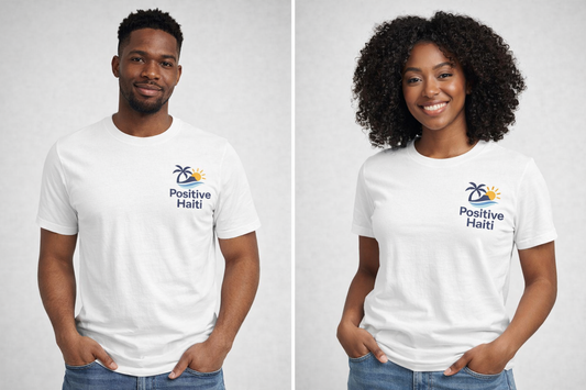 Positive Haiti Palm Tee — Tropical Logo T-Shirt